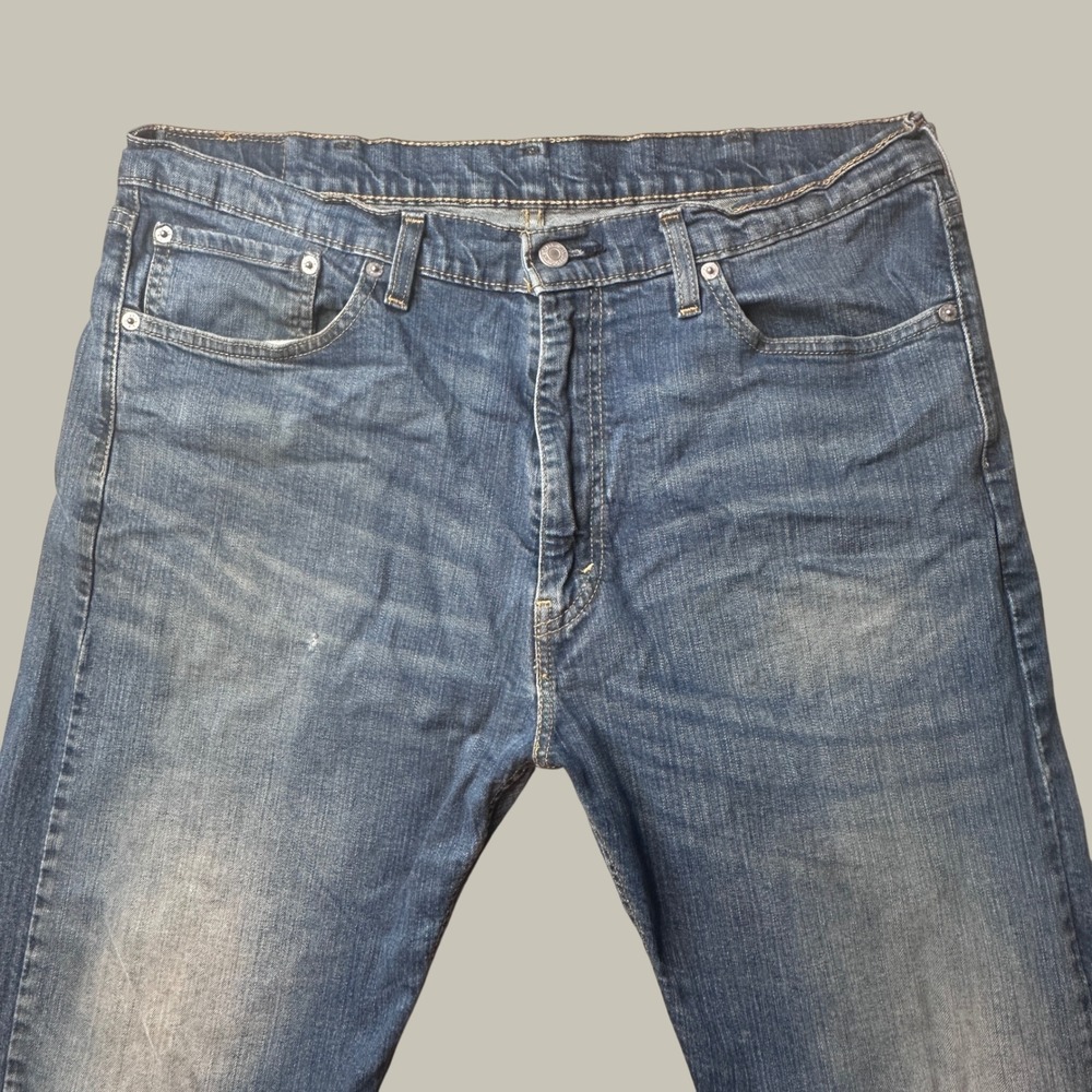 Levi's 505 Jeans Mens 38x32 (38x29) Regular Fit Blue WaterLess Stretch Denim